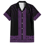 New Zealand Maori Kowhaiwhai Family Matching Off The Shoulder Long Sleeve Dress and Hawaiian Shirt Waiporoporo Maui and Mangopare