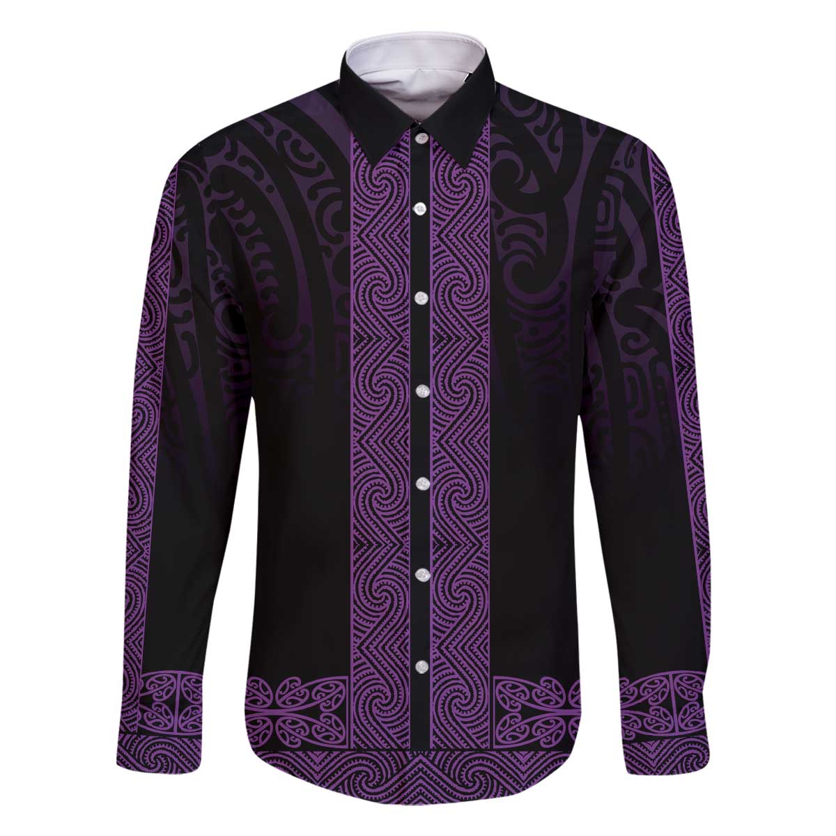 New Zealand Maori Kowhaiwhai Family Matching Off The Shoulder Long Sleeve Dress and Hawaiian Shirt Waiporoporo Maui and Mangopare