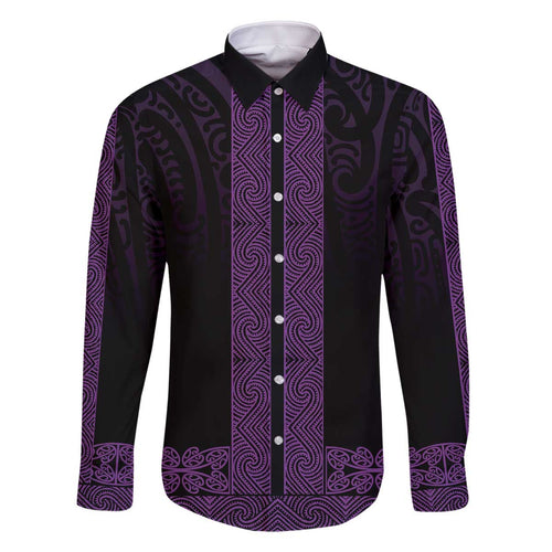 New Zealand Maori Kowhaiwhai Family Matching Off The Shoulder Long Sleeve Dress and Hawaiian Shirt Waiporoporo Maui and Mangopare