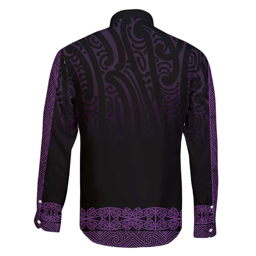 New Zealand Maori Kowhaiwhai Family Matching Off The Shoulder Long Sleeve Dress and Hawaiian Shirt Waiporoporo Maui and Mangopare