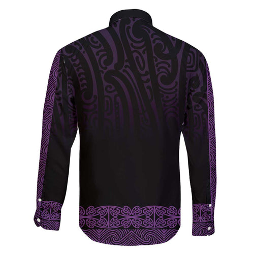 New Zealand Maori Kowhaiwhai Family Matching Off The Shoulder Long Sleeve Dress and Hawaiian Shirt Waiporoporo Maui and Mangopare