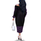 New Zealand Maori Kowhaiwhai Family Matching Off The Shoulder Long Sleeve Dress and Hawaiian Shirt Waiporoporo Maui and Mangopare