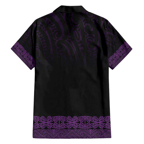 New Zealand Maori Kowhaiwhai Family Matching Off Shoulder Maxi Dress and Hawaiian Shirt Waiporoporo Maui and Mangopare