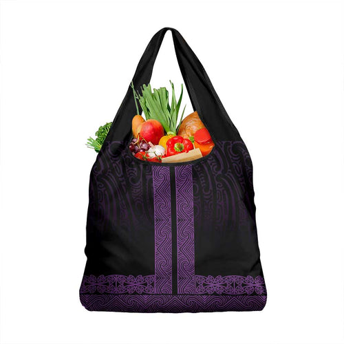 New Zealand Maori Kowhaiwhai Grocery Bag Waiporoporo Maui and Mangopare