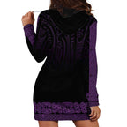 New Zealand Maori Kowhaiwhai Hoodie Dress Waiporoporo Maui and Mangopare