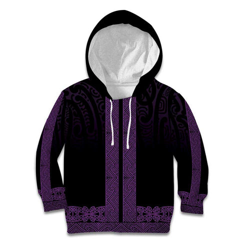 New Zealand Maori Kowhaiwhai Kid Hoodie Waiporoporo Maui and Mangopare