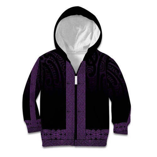 New Zealand Maori Kowhaiwhai Kid Hoodie Waiporoporo Maui and Mangopare