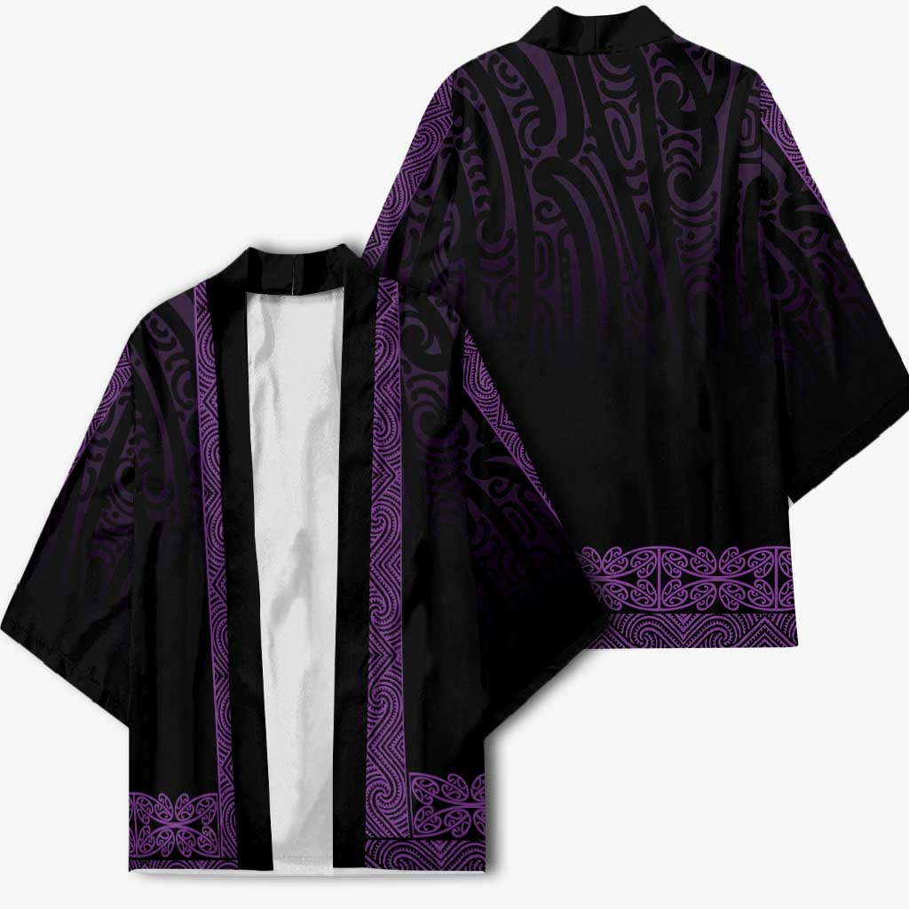 New Zealand Maori Kowhaiwhai Kimono Waiporoporo Maui and Mangopare - Aussie Hoodie
