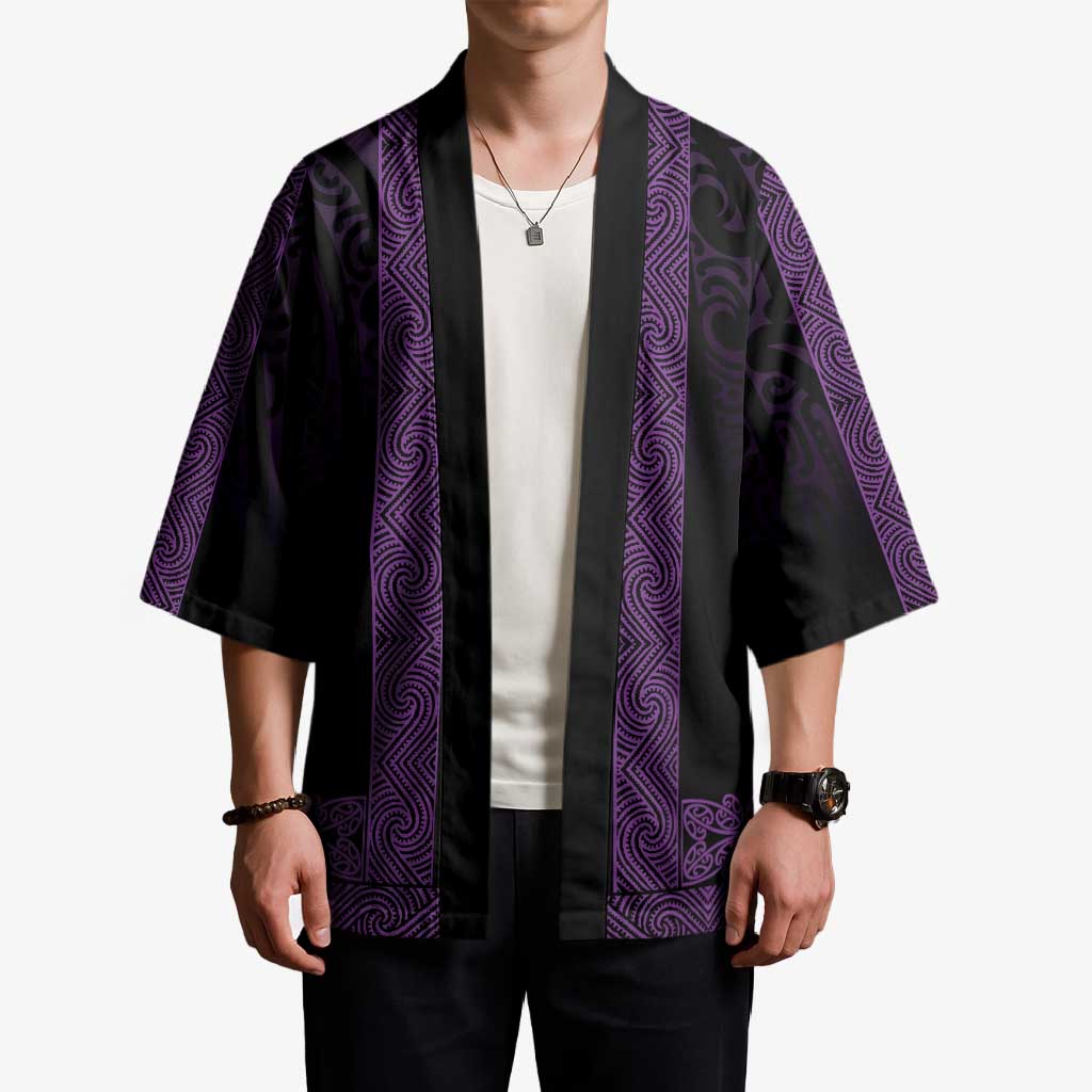 New Zealand Maori Kowhaiwhai Kimono Waiporoporo Maui and Mangopare - Aussie Hoodie