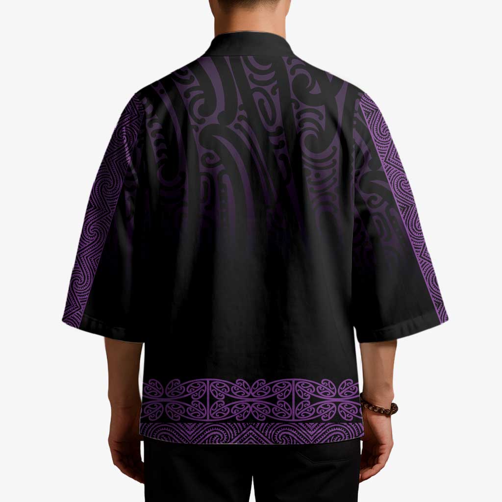 New Zealand Maori Kowhaiwhai Kimono Waiporoporo Maui and Mangopare - Aussie Hoodie