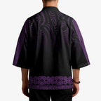 New Zealand Maori Kowhaiwhai Kimono Waiporoporo Maui and Mangopare - Aussie Hoodie