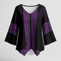 New Zealand Maori Kowhaiwhai Kimono Sleeve Blouse Waiporoporo Maui and Mangopare - Aussie Hoodie