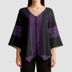 New Zealand Maori Kowhaiwhai Kimono Sleeve Blouse Waiporoporo Maui and Mangopare - Aussie Hoodie