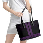 New Zealand Maori Kowhaiwhai Leather Tote Bag Waiporoporo Maui and Mangopare