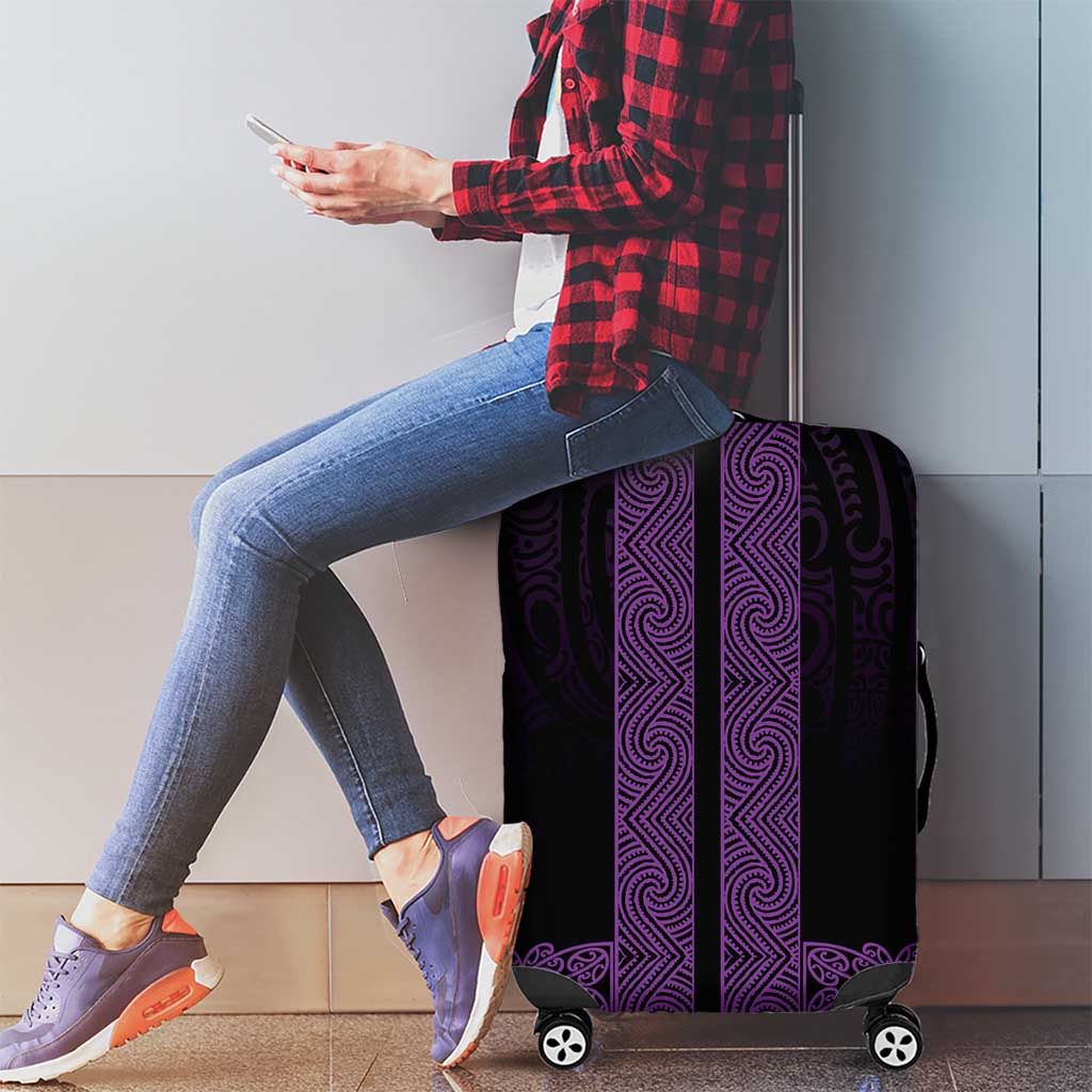 New Zealand Maori Kowhaiwhai Luggage Cover Waiporoporo Maui and Mangopare