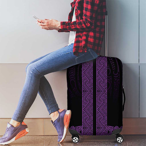 New Zealand Maori Kowhaiwhai Luggage Cover Waiporoporo Maui and Mangopare