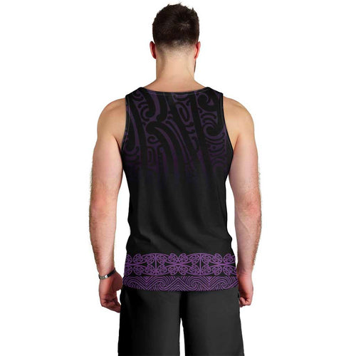 New Zealand Maori Kowhaiwhai Men Tank Top Waiporoporo Maui and Mangopare