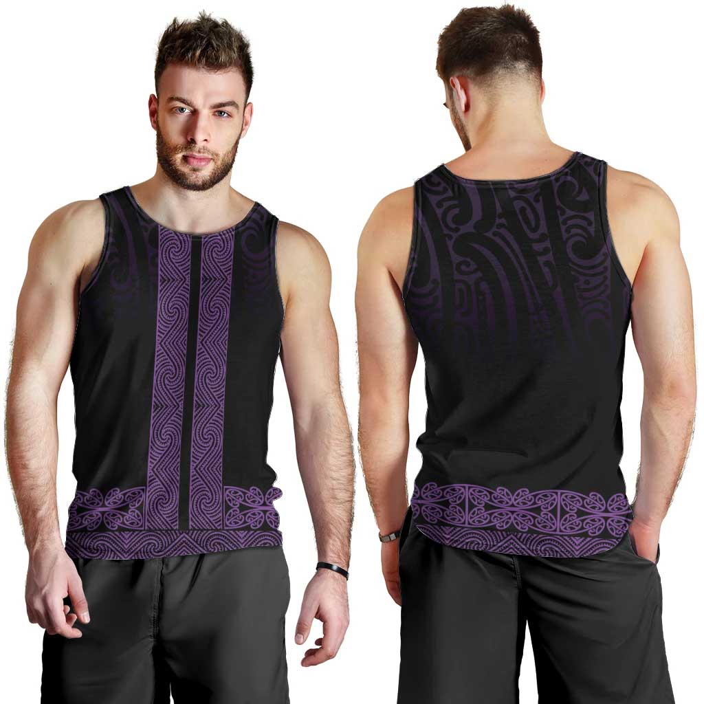 New Zealand Maori Kowhaiwhai Men Tank Top Waiporoporo Maui and Mangopare