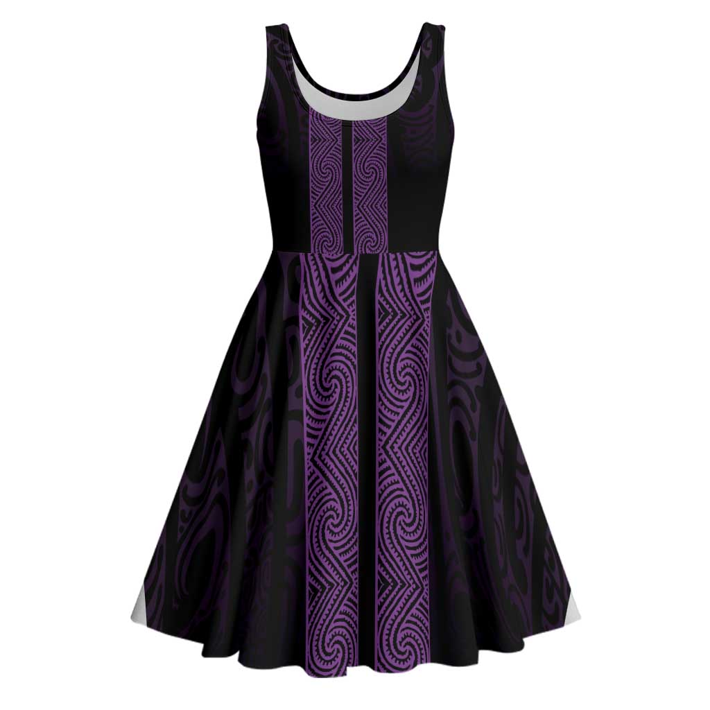 New Zealand Maori Kowhaiwhai Midi Dress Waiporoporo Maui and Mangopare - Aussie Hoodie