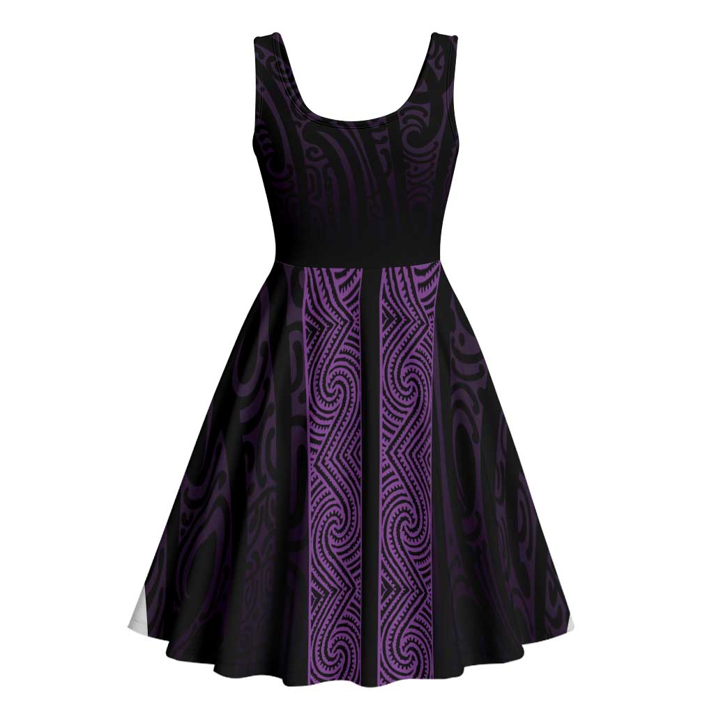 New Zealand Maori Kowhaiwhai Midi Dress Waiporoporo Maui and Mangopare - Aussie Hoodie