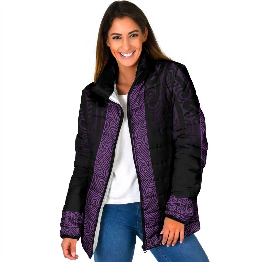 New Zealand Maori Kowhaiwhai Padded Jacket Waiporoporo Maui and Mangopare - Aussie Hoodie