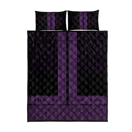 New Zealand Maori Kowhaiwhai Quilt Bed Set Waiporoporo Maui and Mangopare