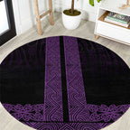 New Zealand Maori Kowhaiwhai Round Carpet Waiporoporo Maui and Mangopare