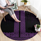 New Zealand Maori Kowhaiwhai Round Carpet Waiporoporo Maui and Mangopare