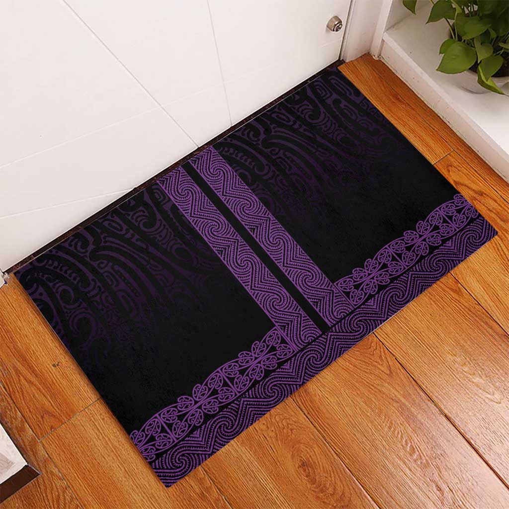 New Zealand Maori Kowhaiwhai Rubber Doormat Waiporoporo Maui and Mangopare