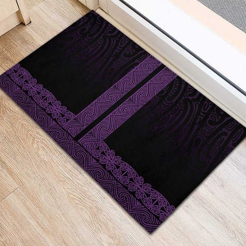 New Zealand Maori Kowhaiwhai Rubber Doormat Waiporoporo Maui and Mangopare