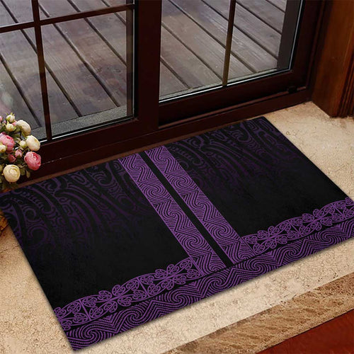 New Zealand Maori Kowhaiwhai Rubber Doormat Waiporoporo Maui and Mangopare