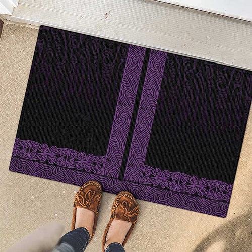 New Zealand Maori Kowhaiwhai Rubber Doormat Waiporoporo Maui and Mangopare