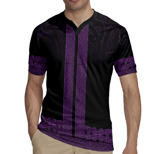 New Zealand Maori Kowhaiwhai Rugby Jersey Waiporoporo Maui and Mangopare