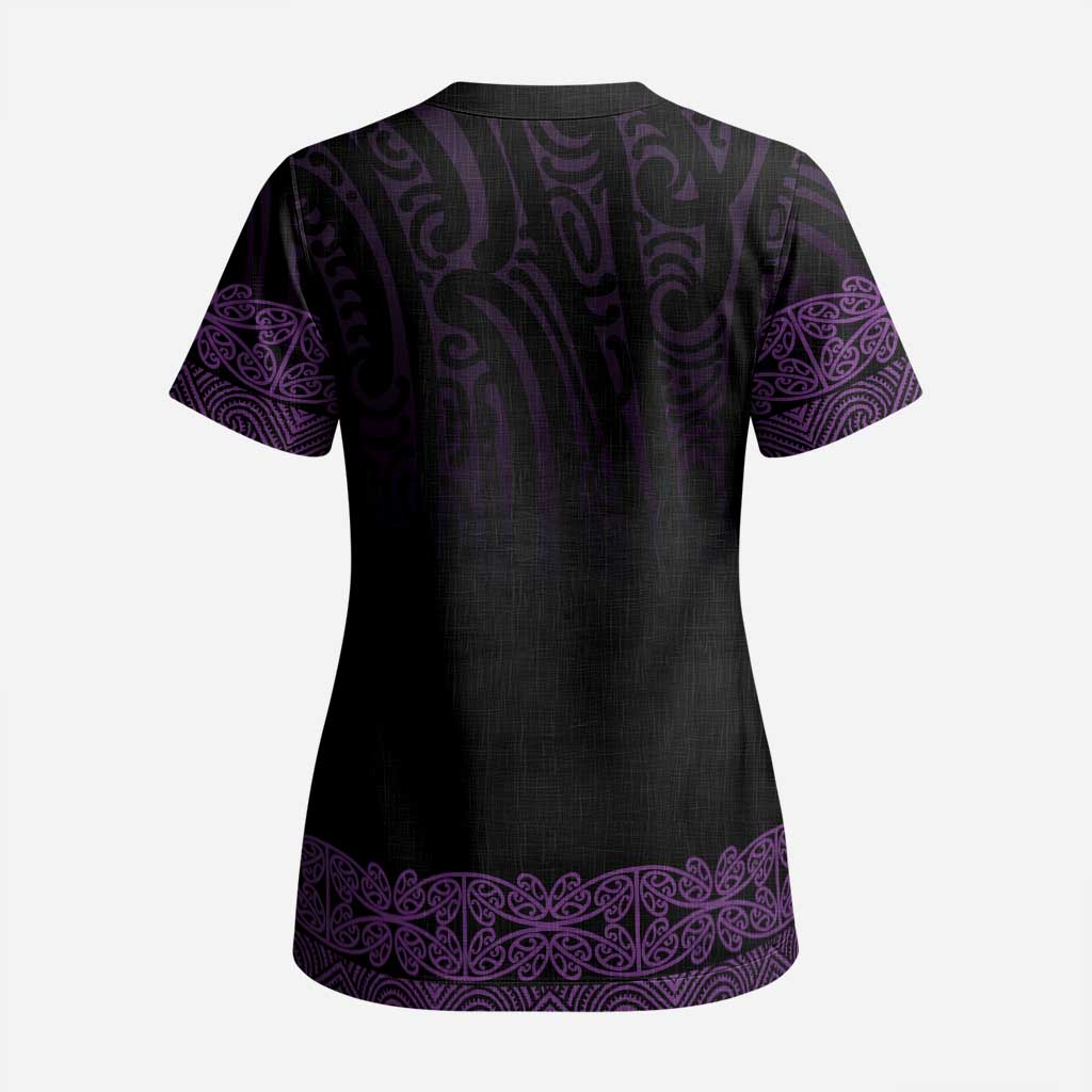 New Zealand Maori Kowhaiwhai Scrub Top Waiporoporo Maui and Mangopare - Aussie Hoodie