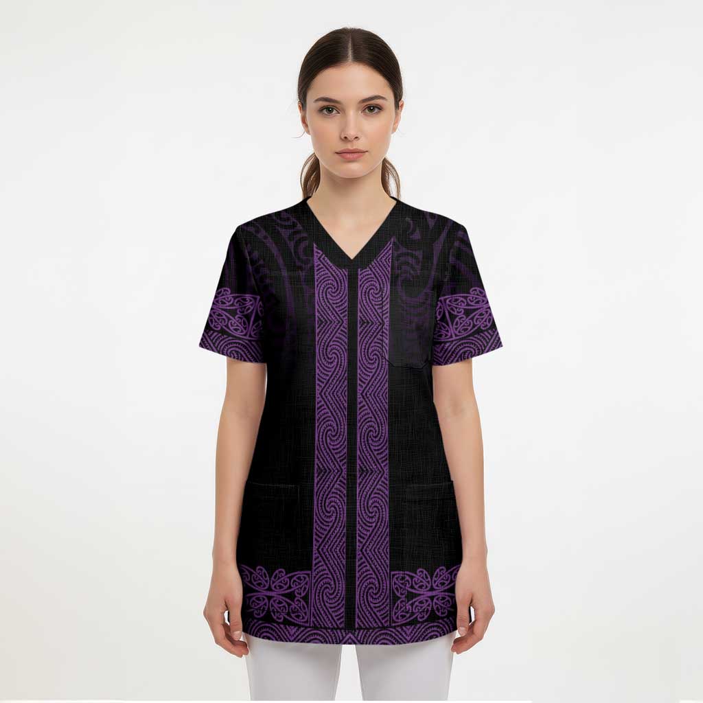 New Zealand Maori Kowhaiwhai Scrub Top Waiporoporo Maui and Mangopare - Aussie Hoodie