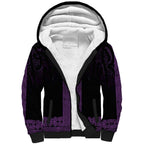 New Zealand Maori Kowhaiwhai Sherpa Hoodie Waiporoporo Maui and Mangopare