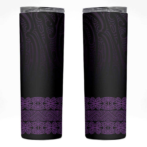 New Zealand Maori Kowhaiwhai Skinny Tumbler Waiporoporo Maui and Mangopare