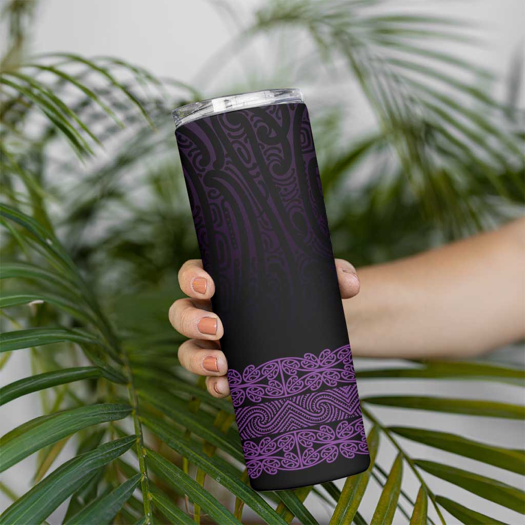 New Zealand Maori Kowhaiwhai Skinny Tumbler Waiporoporo Maui and Mangopare