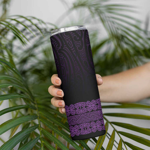 New Zealand Maori Kowhaiwhai Skinny Tumbler Waiporoporo Maui and Mangopare