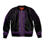 New Zealand Maori Kowhaiwhai Sleeve Zip Bomber Jacket Waiporoporo Maui and Mangopare