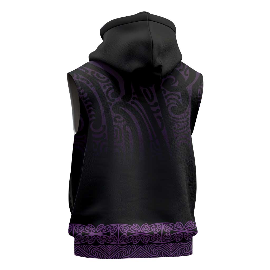 New Zealand Maori Kowhaiwhai Sleeveless Hoodie Waiporoporo Maui and Mangopare - Aussie Hoodie