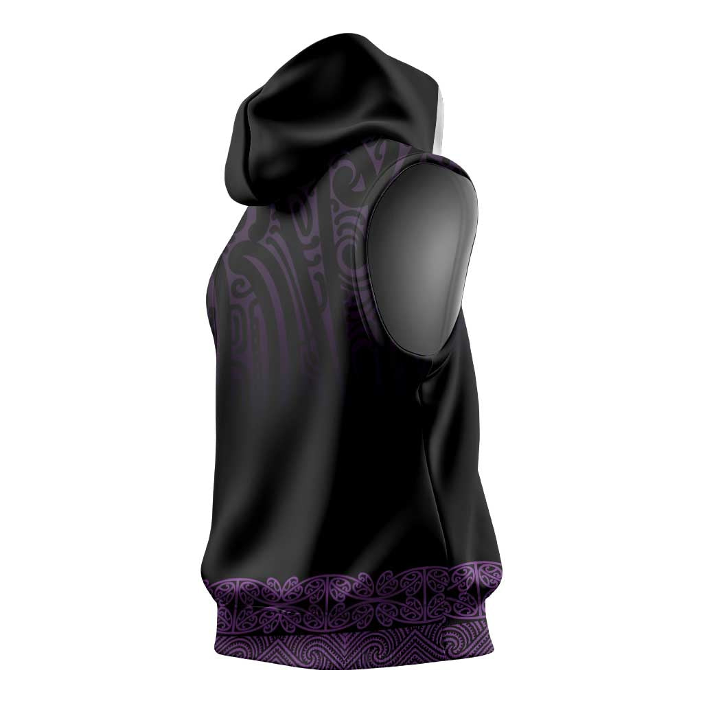 New Zealand Maori Kowhaiwhai Sleeveless Hoodie Waiporoporo Maui and Mangopare - Aussie Hoodie