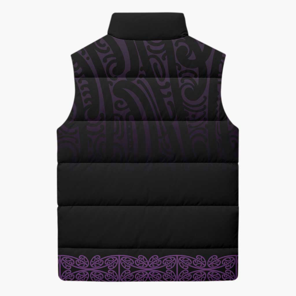 New Zealand Maori Kowhaiwhai Sleeveless Puffer Jacket Waiporoporo Maui and Mangopare - Aussie Hoodie