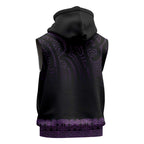 New Zealand Maori Kowhaiwhai Sleeveless Zip Hoodie Waiporoporo Maui and Mangopare LT9
