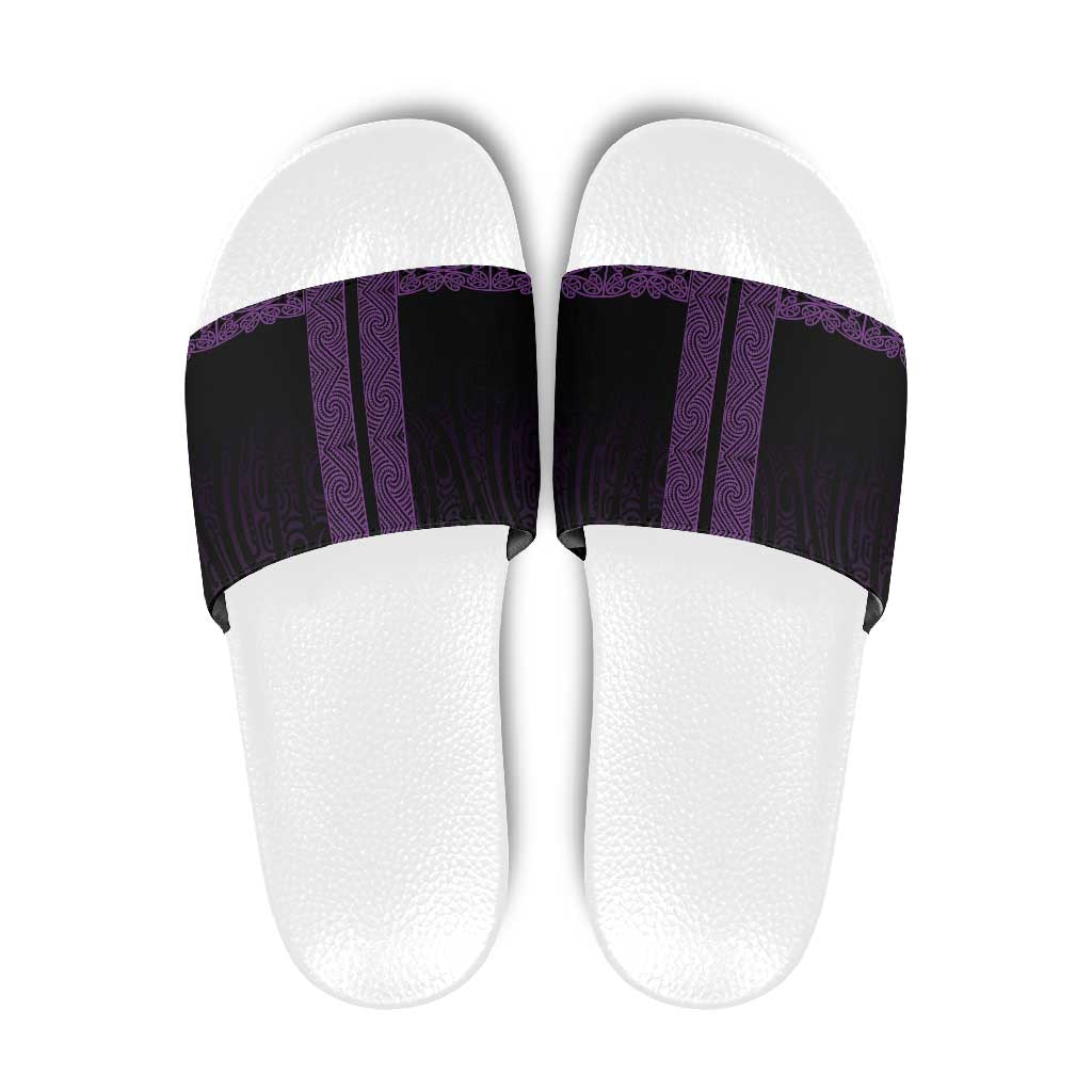 New Zealand Maori Kowhaiwhai Slide Sandals Waiporoporo Maui and Mangopare - Aussie Hoodie