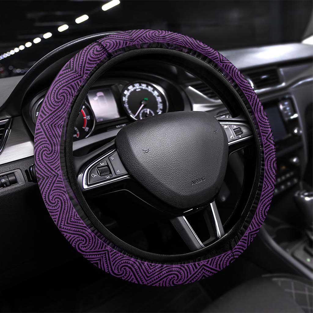 New Zealand Maori Kowhaiwhai Steering Wheel Cover Waiporoporo Maui and Mangopare