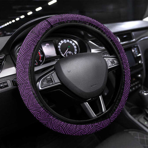 New Zealand Maori Kowhaiwhai Steering Wheel Cover Waiporoporo Maui and Mangopare