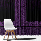 New Zealand Maori Kowhaiwhai Window Curtain Waiporoporo Maui and Mangopare