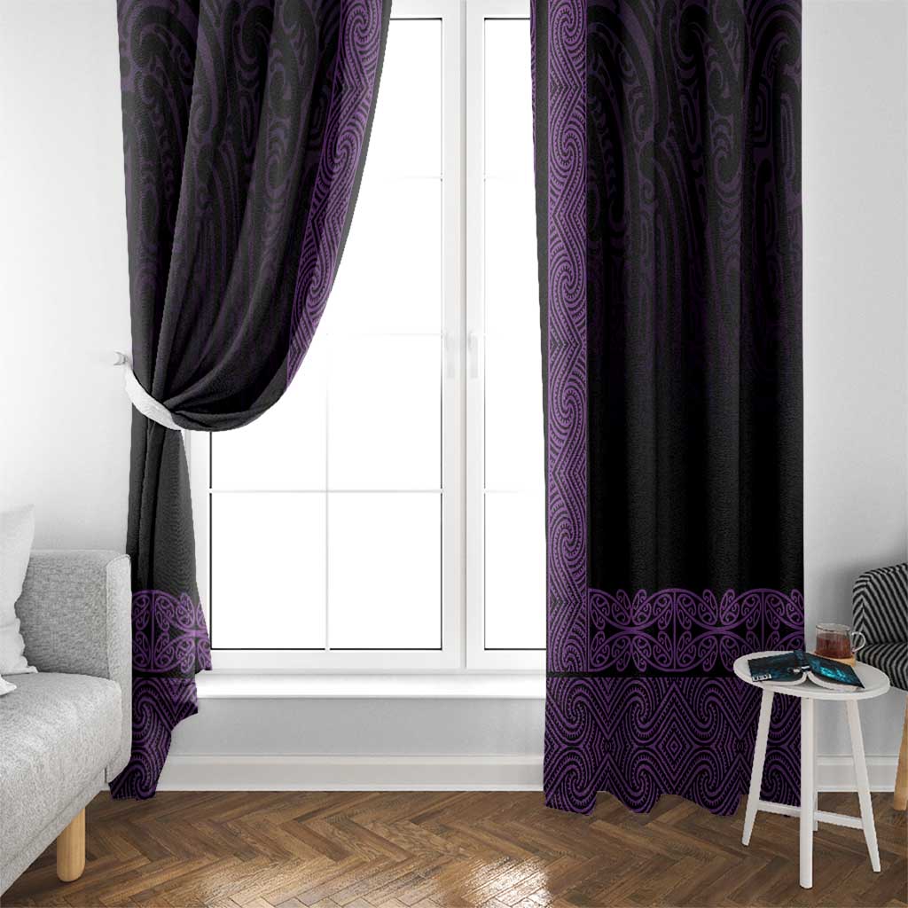 New Zealand Maori Kowhaiwhai Window Curtain Waiporoporo Maui and Mangopare