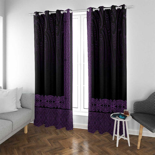 New Zealand Maori Kowhaiwhai Window Curtain Waiporoporo Maui and Mangopare